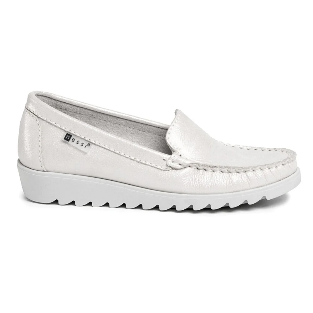 Moccasins for women gray Nessi (Poland) model 4765