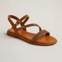 Buy women’s brown leather sandals Fereski 1037-506-fox-s07 with low heel