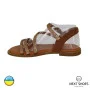 Buy women’s brown leather sandals Fereski 1037-506-fox-s07 with low heel