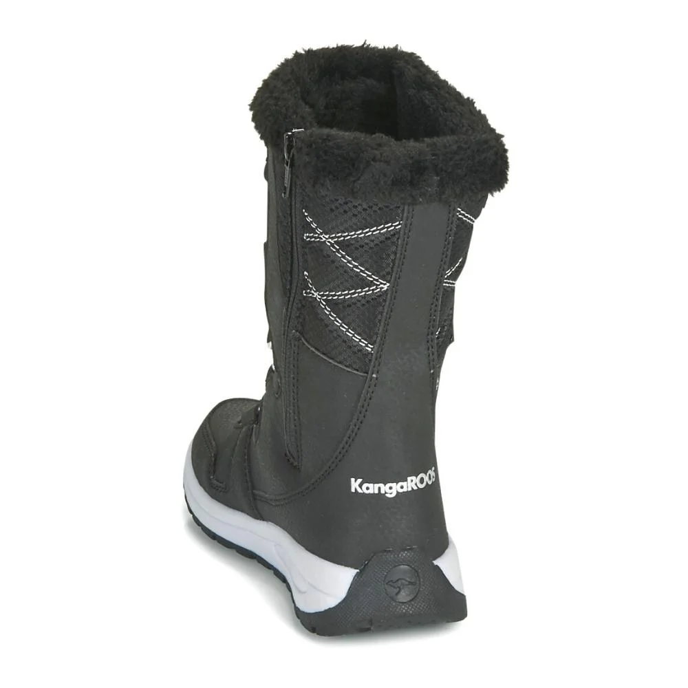 Women’s Black Winter Boots KangaRoos K-Glaze Rtx 18405-000-5002 Jet Black-Silver