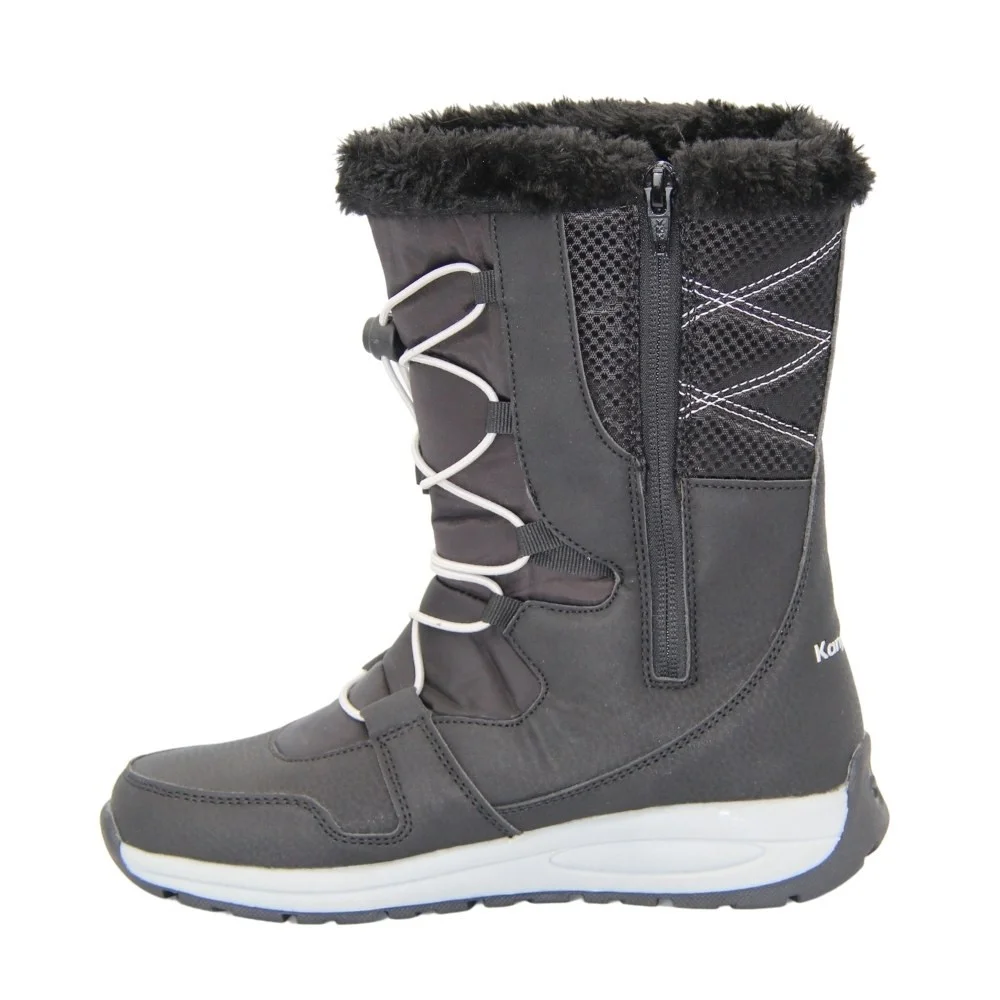 Women’s Black Winter Boots KangaRoos K-Glaze Rtx 18405-000-5002 Jet Black-Silver