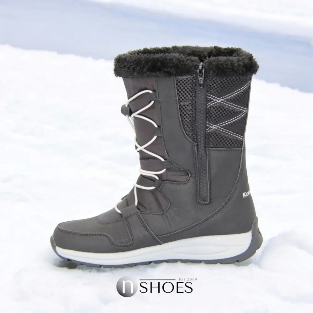Women’s Black Winter Boots KangaRoos K-Glaze Rtx 18405-000-5002 Jet Black-Silver