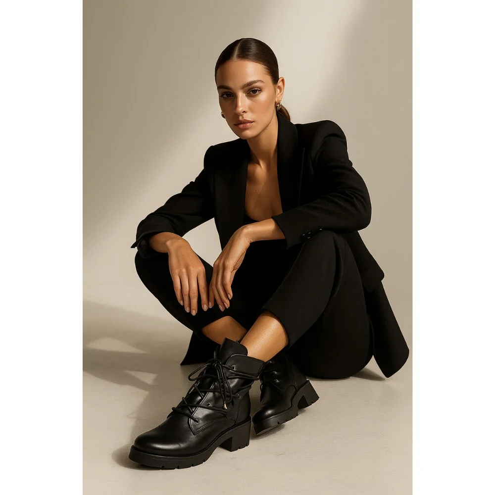 Женские черные демисезонные ботинки Badura 1133-0000-3 модель 4873