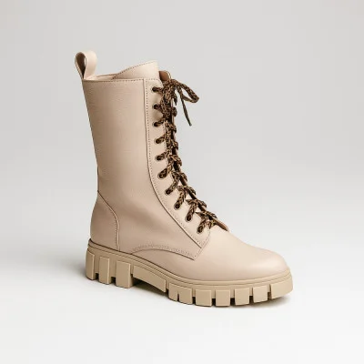 Best but 2772-mariia 5090 discount women's beige leather half boots from the Polish brand