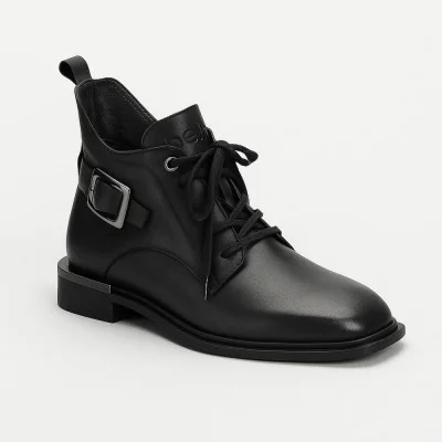 Women's fashionable black boots ankle boots Bellum 5721-161-1-kris-4-8-21z 5097 made of genuine leather 36 and 37 size from a Polish factory
