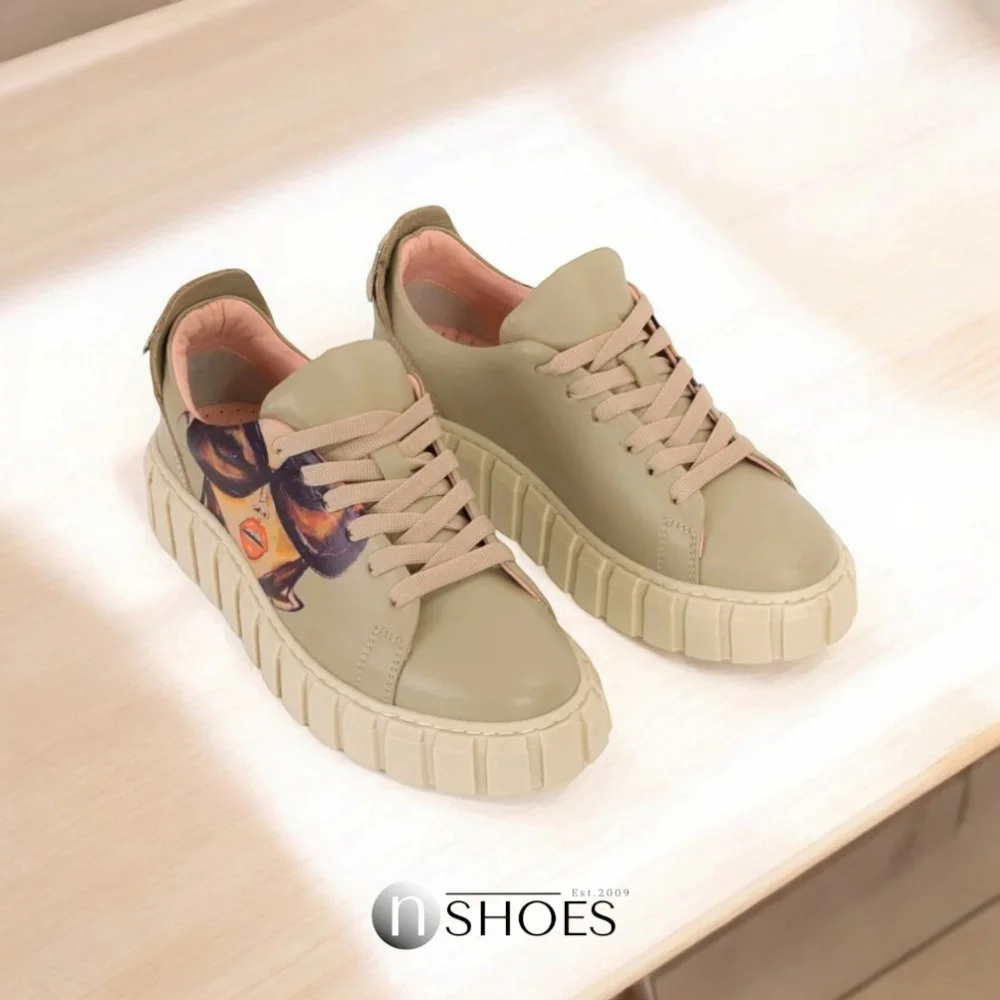 Women's beige sneakers Evromoda (Turkey) model 5100