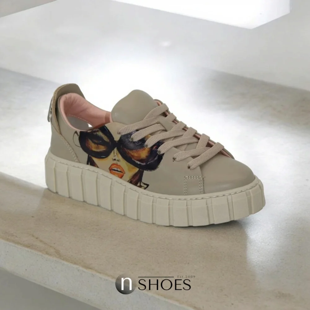 Women's beige sneakers Evromoda (Turkey) model 5100