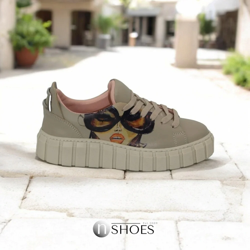 Women's beige sneakers Evromoda (Turkey) model 5100