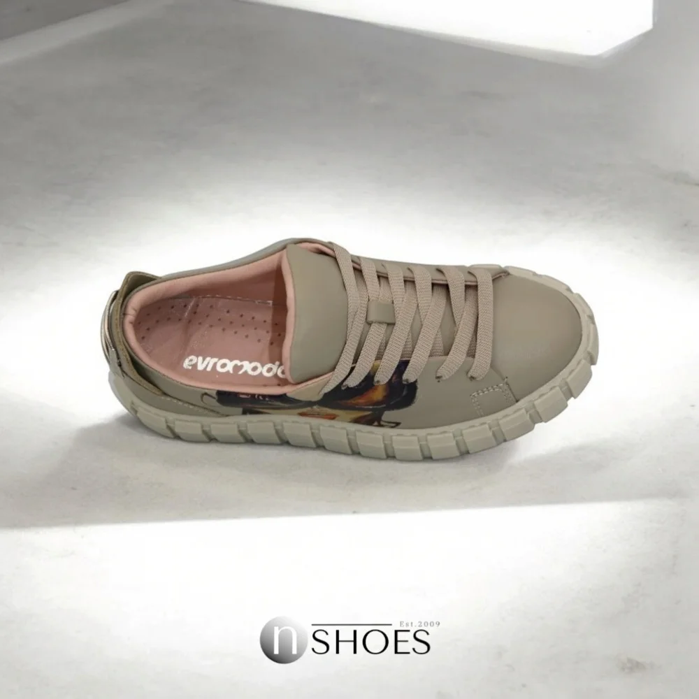 Women's beige sneakers Evromoda (Turkey) model 5100