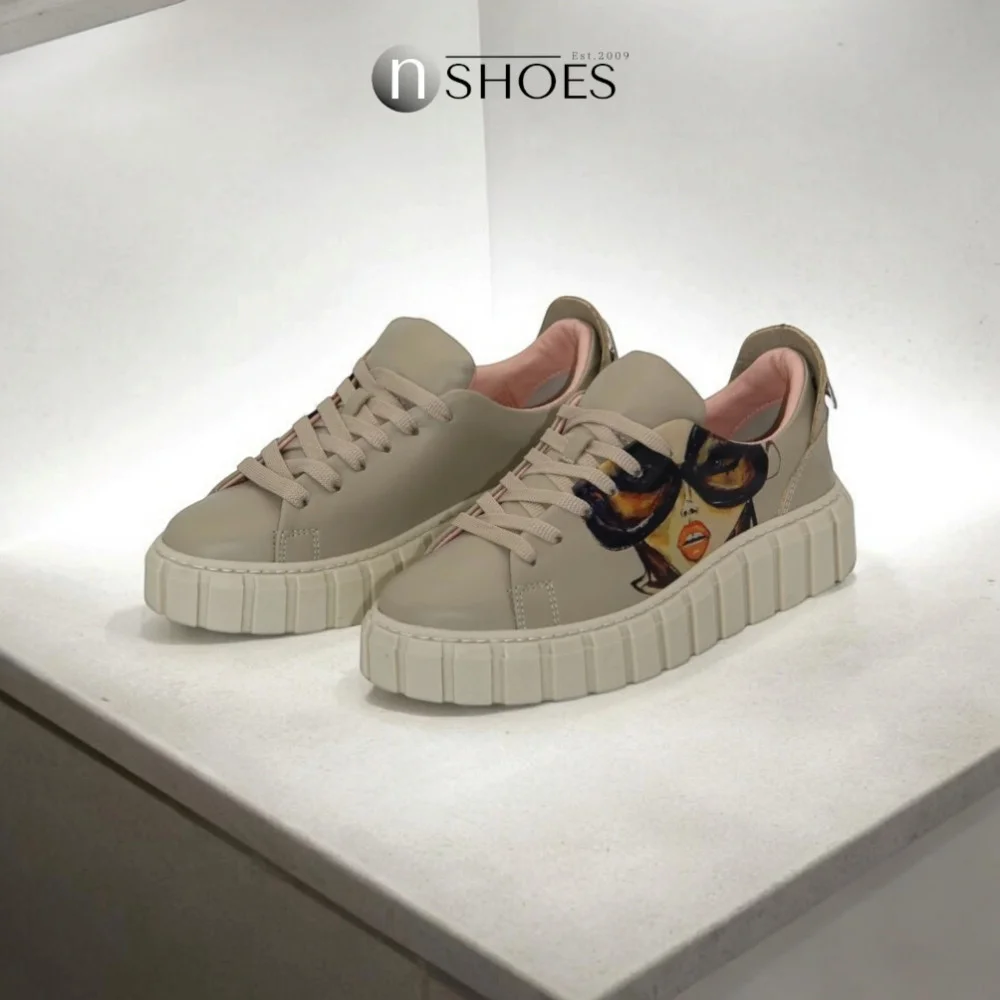 Women's beige sneakers Evromoda (Turkey) model 5100