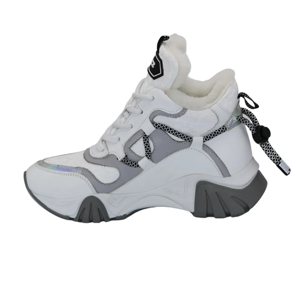 Women's white sneakers with winter Evromoda (Turkey) model 5103