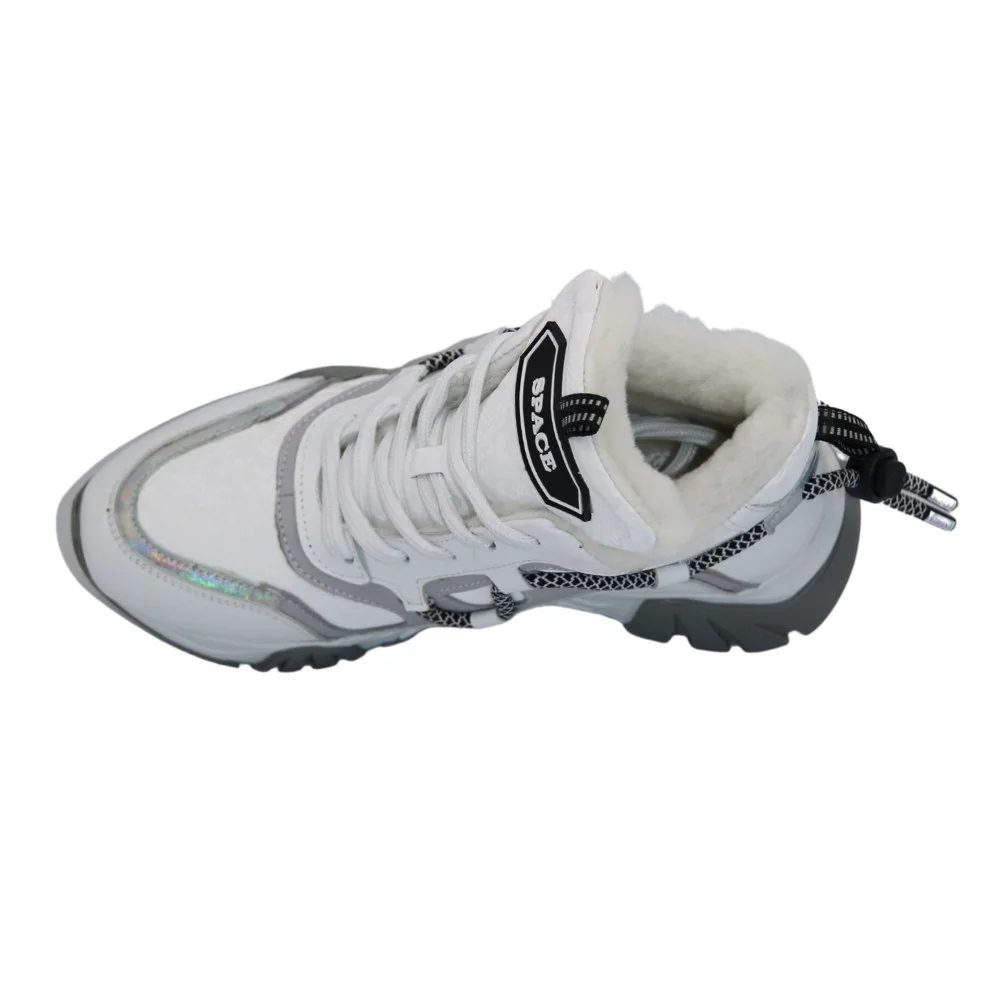 Women's white sneakers with winter Evromoda (Turkey) model 5103