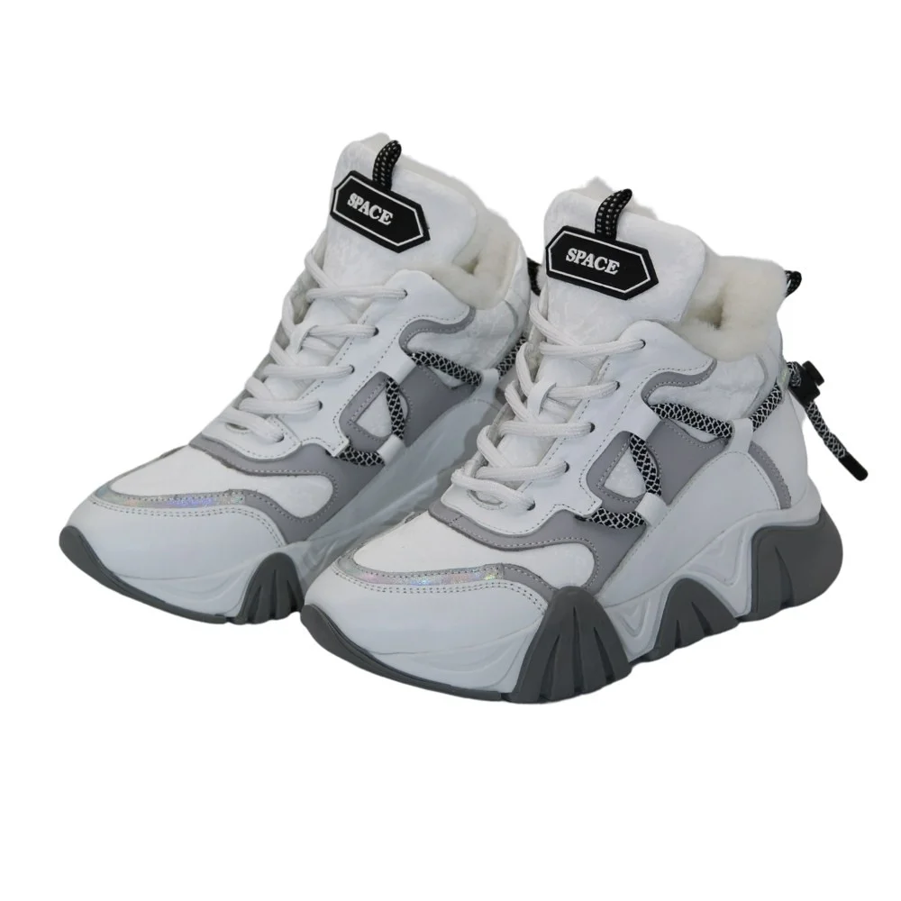 Women's white sneakers with winter Evromoda (Turkey) model 5103