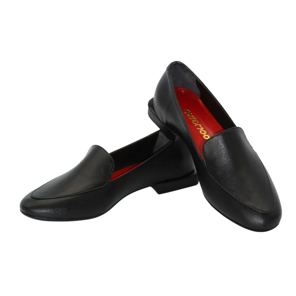 Women's black shoes loafers Evromoda (Turkey) model 5104