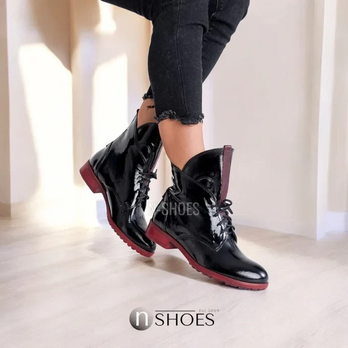 Women's black low-cut ankle boots Flisalla (Poland) model 5139