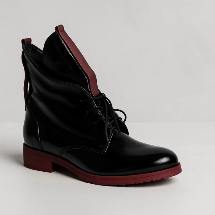 Women's black low-cut ankle boots Flisalla (Poland) model 5139