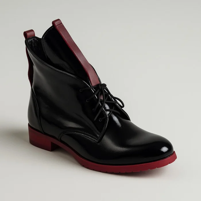 Women's black low-cut ankle boots Flisalla (Poland) model 5139