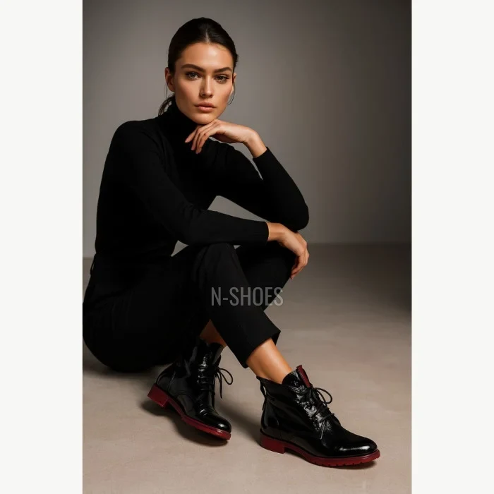 Women's black low-cut ankle boots Flisalla (Poland) model 5139
