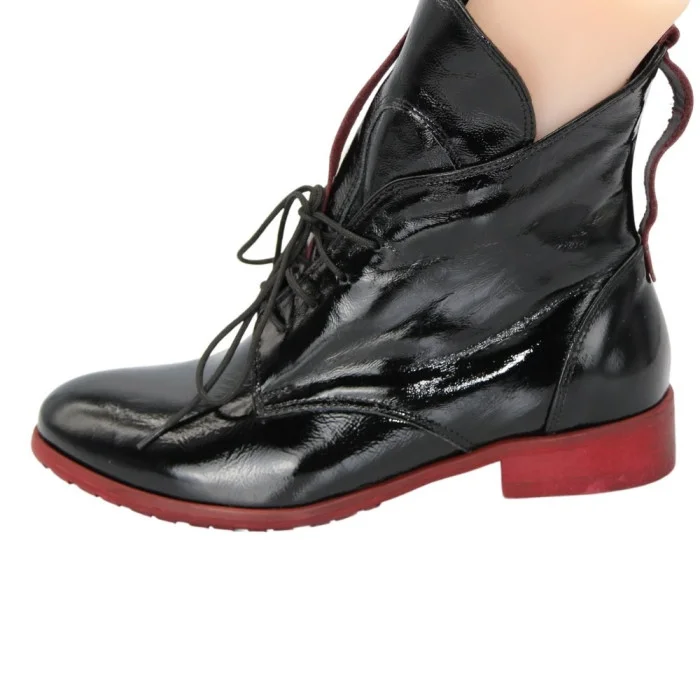 Women's black low-cut ankle boots Flisalla (Poland) model 5139