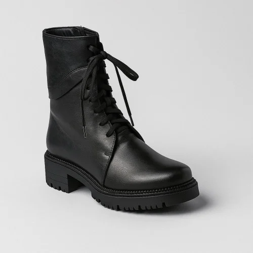 Жіночі стильні чорні черевики демісезонні Solo Femme 10505-02-m37-52-00 5141 з натруальної шкіри зі знижкою по акції від польської фабрики