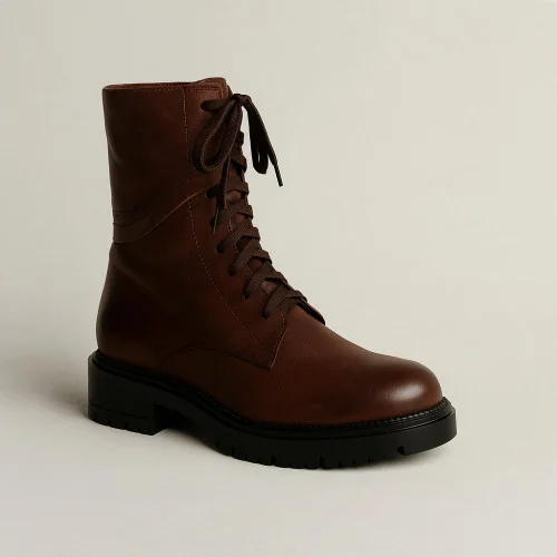 Жіночі модні коричневі черевики демісезонні Solo Femme 10505-02-m46-000-52-00 5145 з натуральної шкіри зі знижкою від польської фабрики