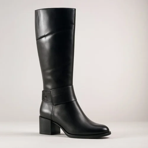 Жіночі класичні чорні чоботи демісезонні на підборах Szydlowski 2520-cp-1 5150 з натуральної шкіри 38 і 39 розмір зі знижкою від польської фабрики