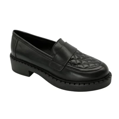 Women's black loafers Solo Femme 60102-01-m41-000-03-00 5156 made of genuine leather from a Polish factory