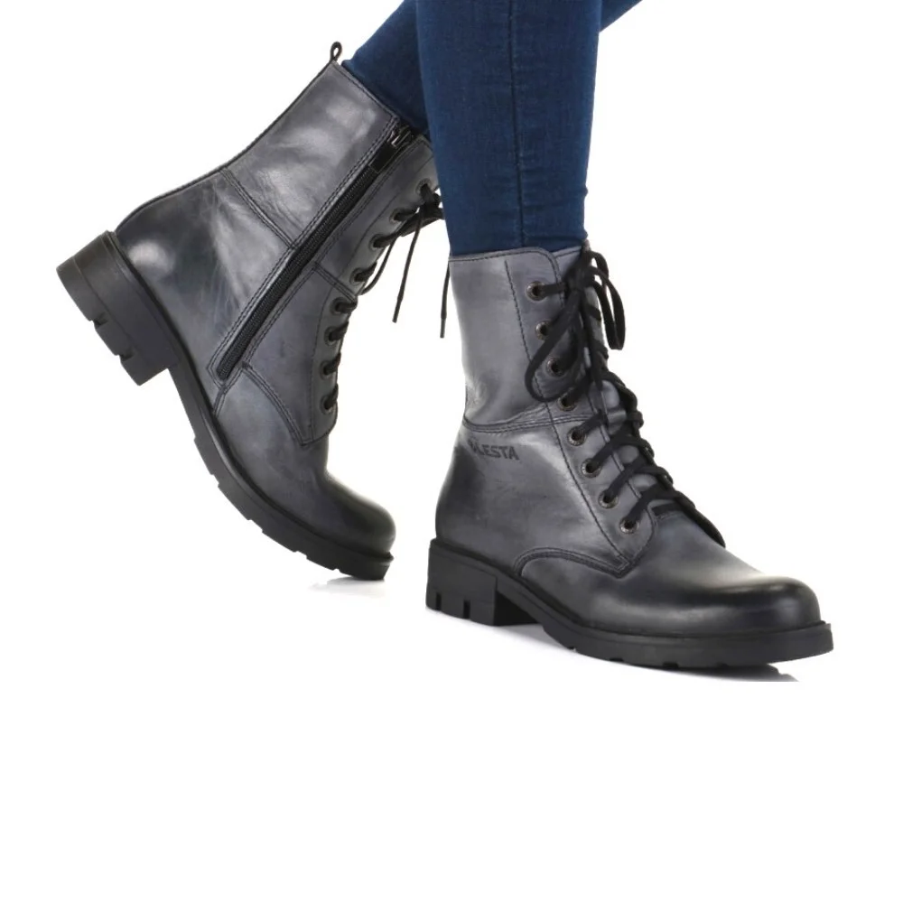 Женские серые ботинки демисезонные Lesta (Польша) модель 5169