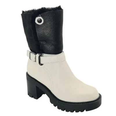 Women's stylish winter boots with heels Simen 4417a 5171 made of genuine nubuck leather size 37 with a discount from a Polish factory