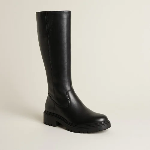 Класичні шкіряні чоботи жіночі Best but 01466-czarny 5172 з натуральної шкіри з утепленням єврозима 37 розмір зі знижкою від польської фабрики