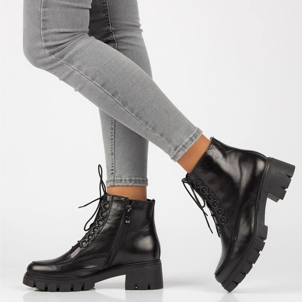 Жіночі модні чорні черевики Simen 4477a-faeda czarna модель 5388-5191