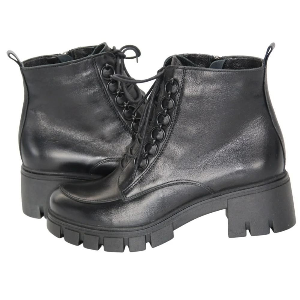 Жіночі модні чорні черевики Simen 4477a-faeda czarna модель 5388-5191