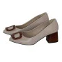 Women's beige mid-heeled pumps Kaniowski (Poland) model 5192