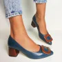 Жіночі сині туфлі-човники Kaniowski (Польща) модель 5193