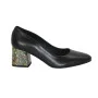 Women's black pumps with medium heels Kaniowski (Poland) model 5198
