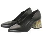 Women's black pumps with medium heels Kaniowski (Poland) model 5198