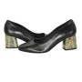 Women's black pumps with medium heels Kaniowski (Poland) model 5198