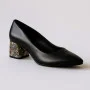 Women's black pumps with medium heels Kaniowski (Poland) model 5198