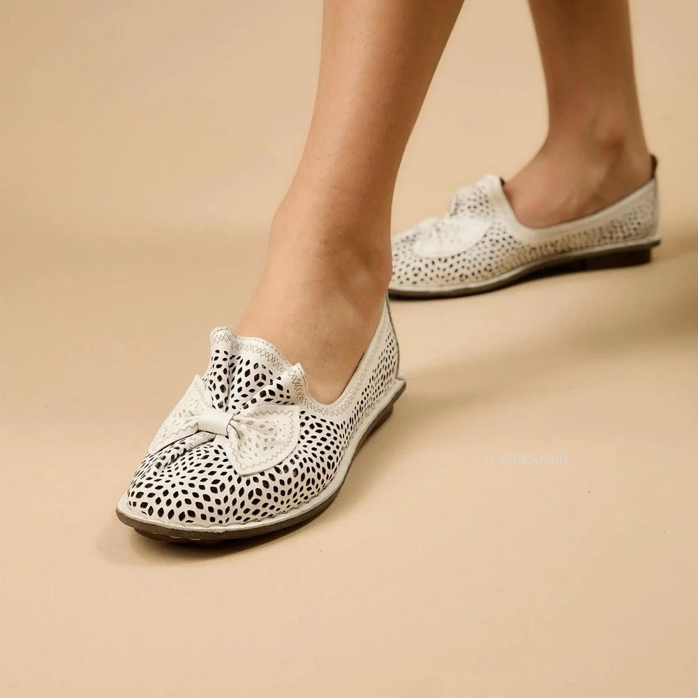 Женские бежевые балетки летние Anna Lucci (Турция) модель 5208