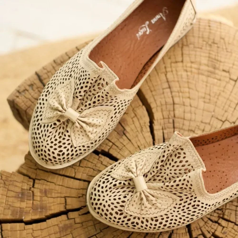 Женские бежевые балетки летние Anna Lucci (Турция) модель 5208