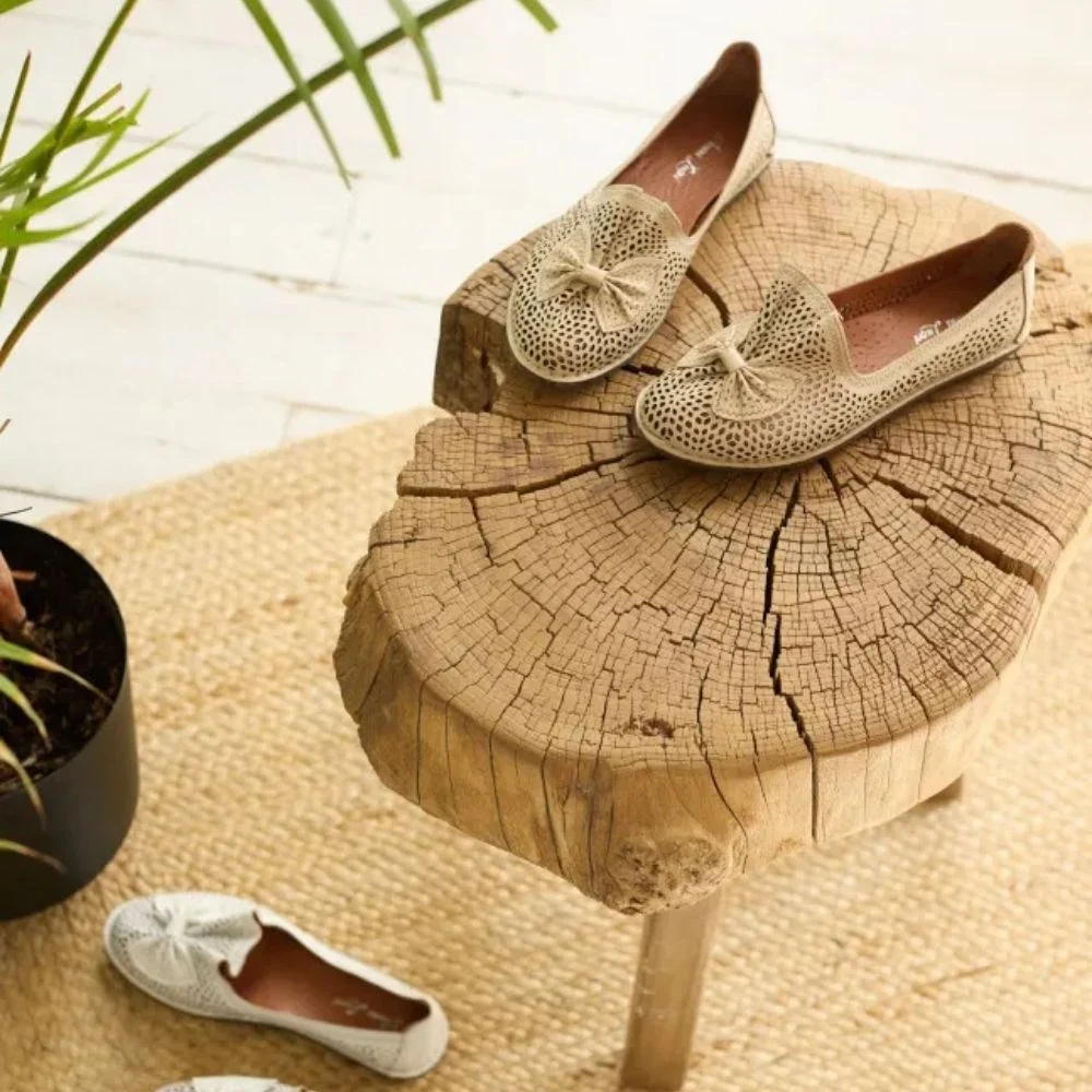 Женские бежевые балетки летние Anna Lucci (Турция) модель 5208