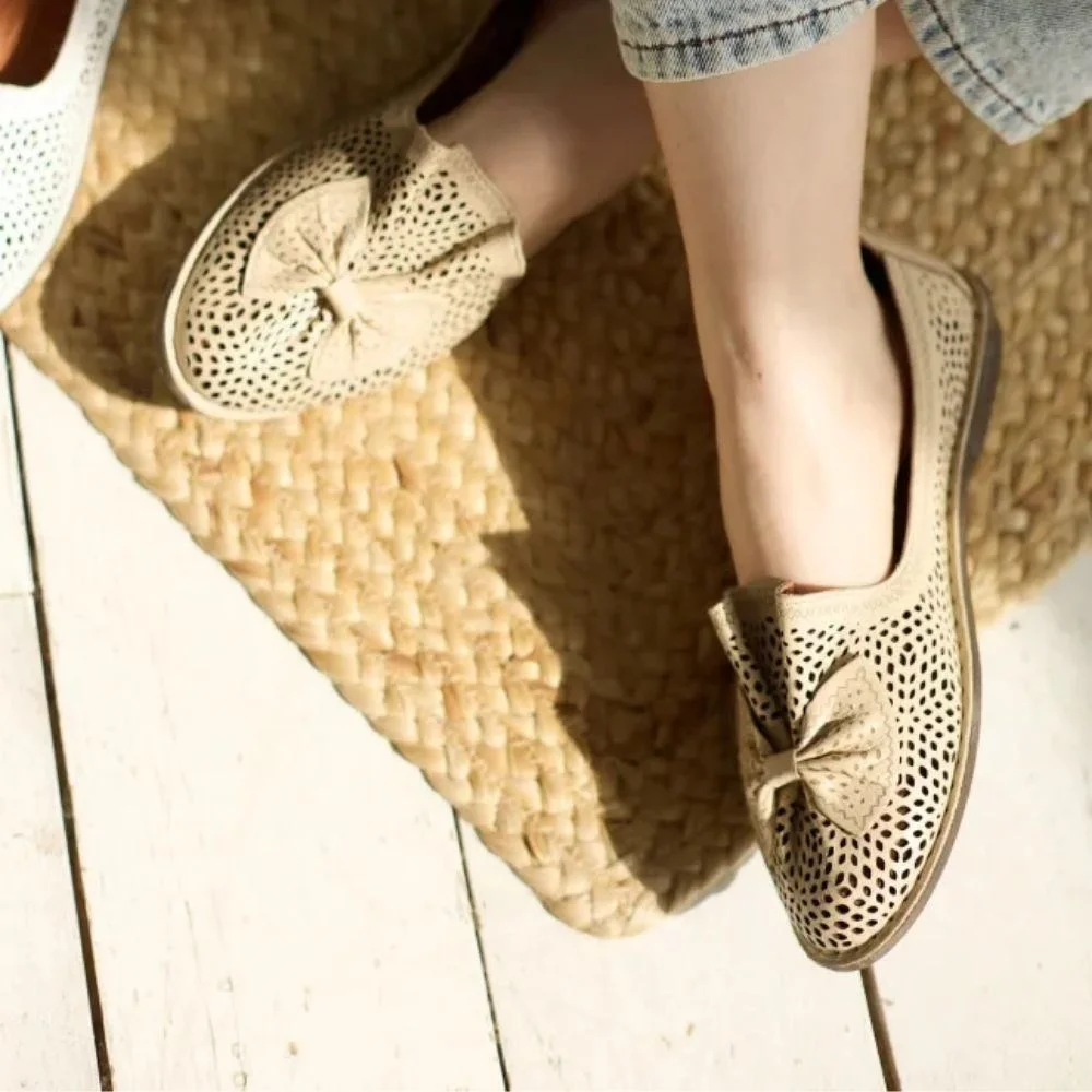 Женские бежевые балетки летние Anna Lucci (Турция) модель 5208