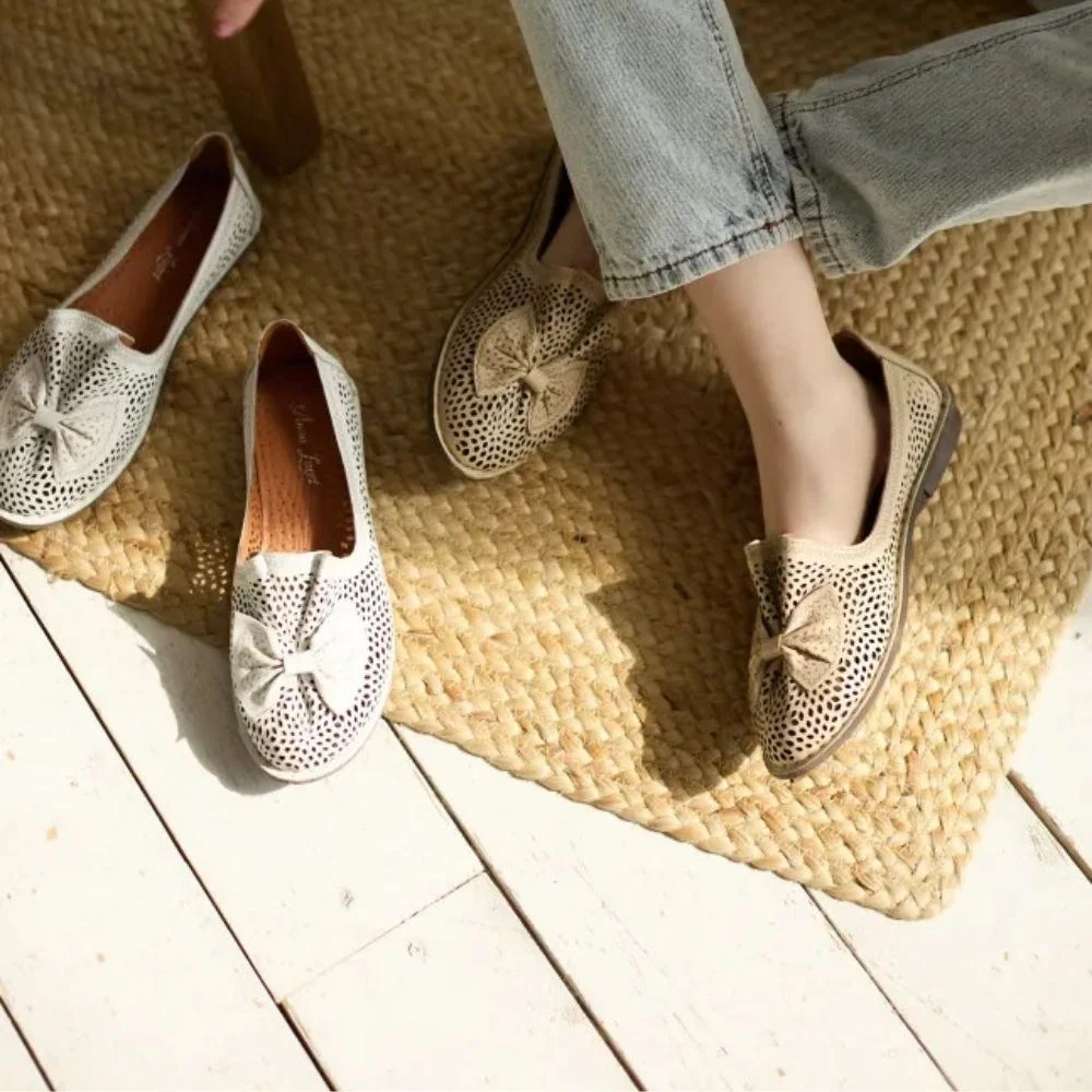 Женские бежевые балетки летние Anna Lucci (Турция) модель 5208