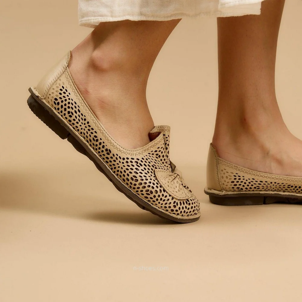 Женские бежевые балетки летние Anna Lucci (Турция) модель 5208