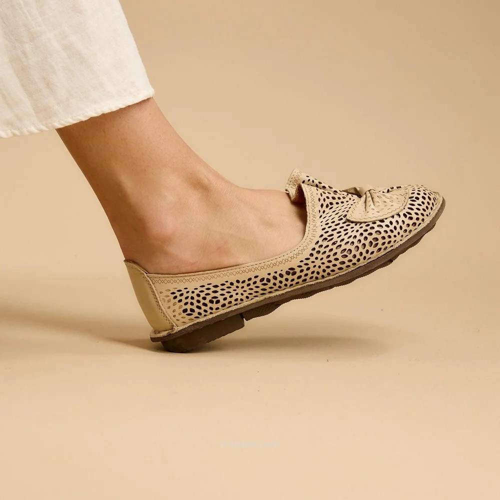 Женские бежевые балетки летние Anna Lucci (Турция) модель 5208