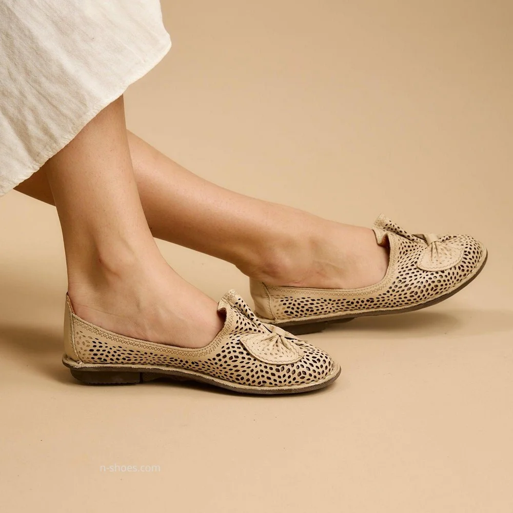 Женские бежевые балетки летние Anna Lucci (Турция) модель 5208