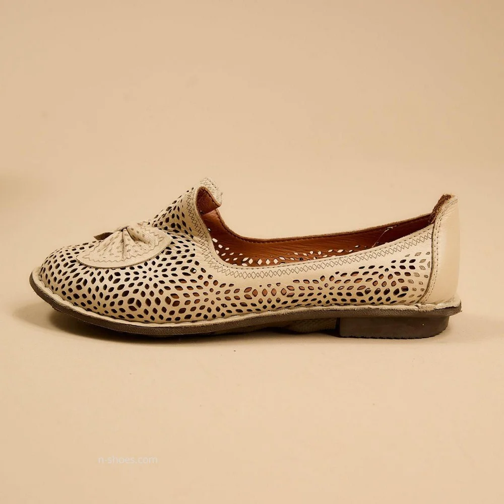 Женские бежевые балетки летние Anna Lucci (Турция) модель 5208