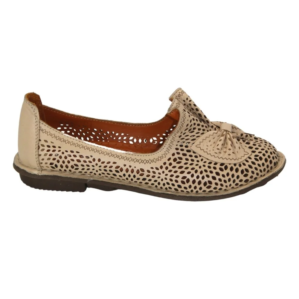 Женские бежевые балетки летние Anna Lucci (Турция) модель 5208