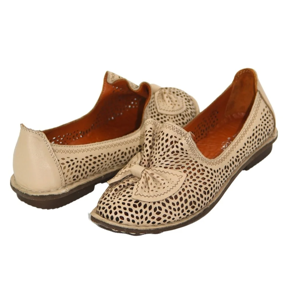 Женские бежевые балетки летние Anna Lucci (Турция) модель 5208