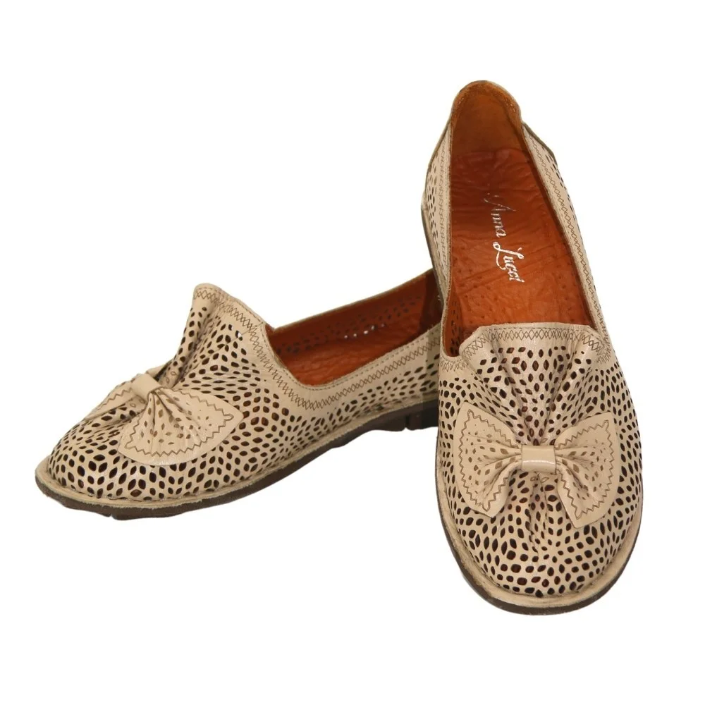 Женские бежевые балетки летние Anna Lucci (Турция) модель 5208
